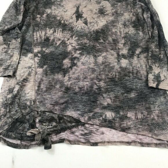 David Cline Womens Top Front Tie Dye Shirt 3/4 Sleeve Knit Pullover Gray S Small - Picture 2 of 11
